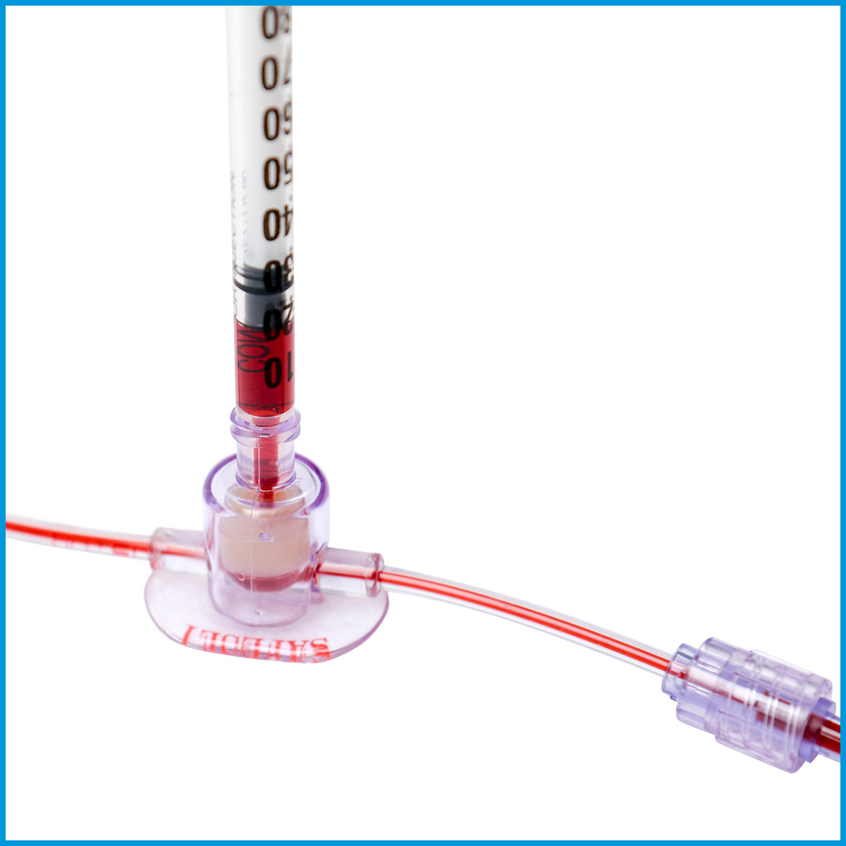 ICU Medicals Nicu Safeset with blood sample